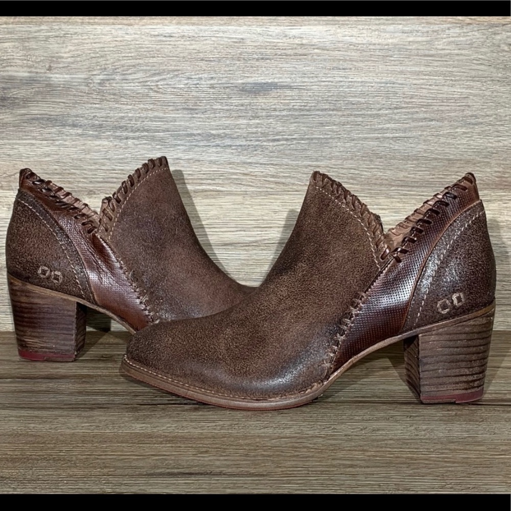 BED STU Carla Chunky Heeled Brown Bootie Sz-11
